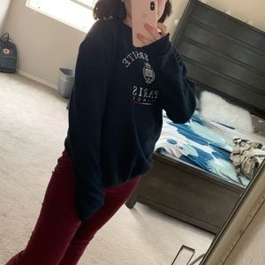 navy blue paris crew neck